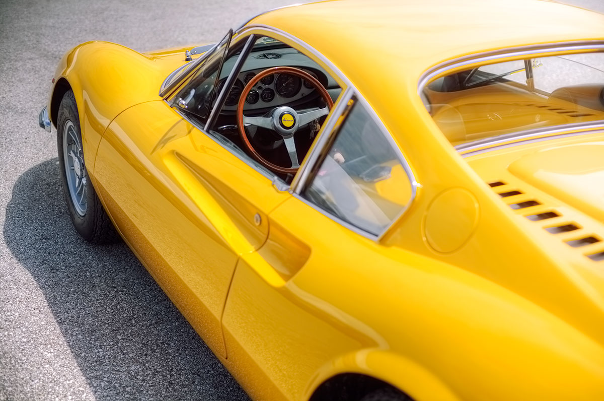 Classic Ferrari Dino 246 GT in Giallo Fly Yellow